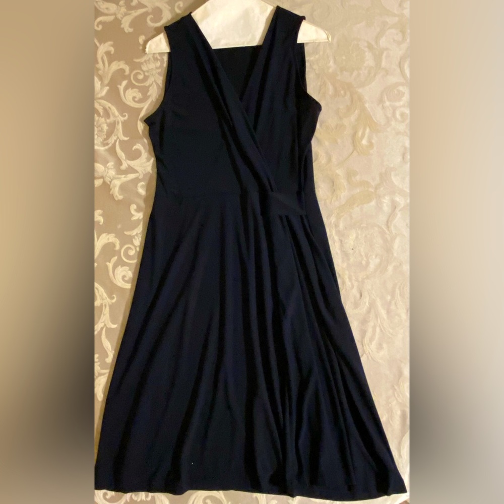 Large navy blue wrap dress